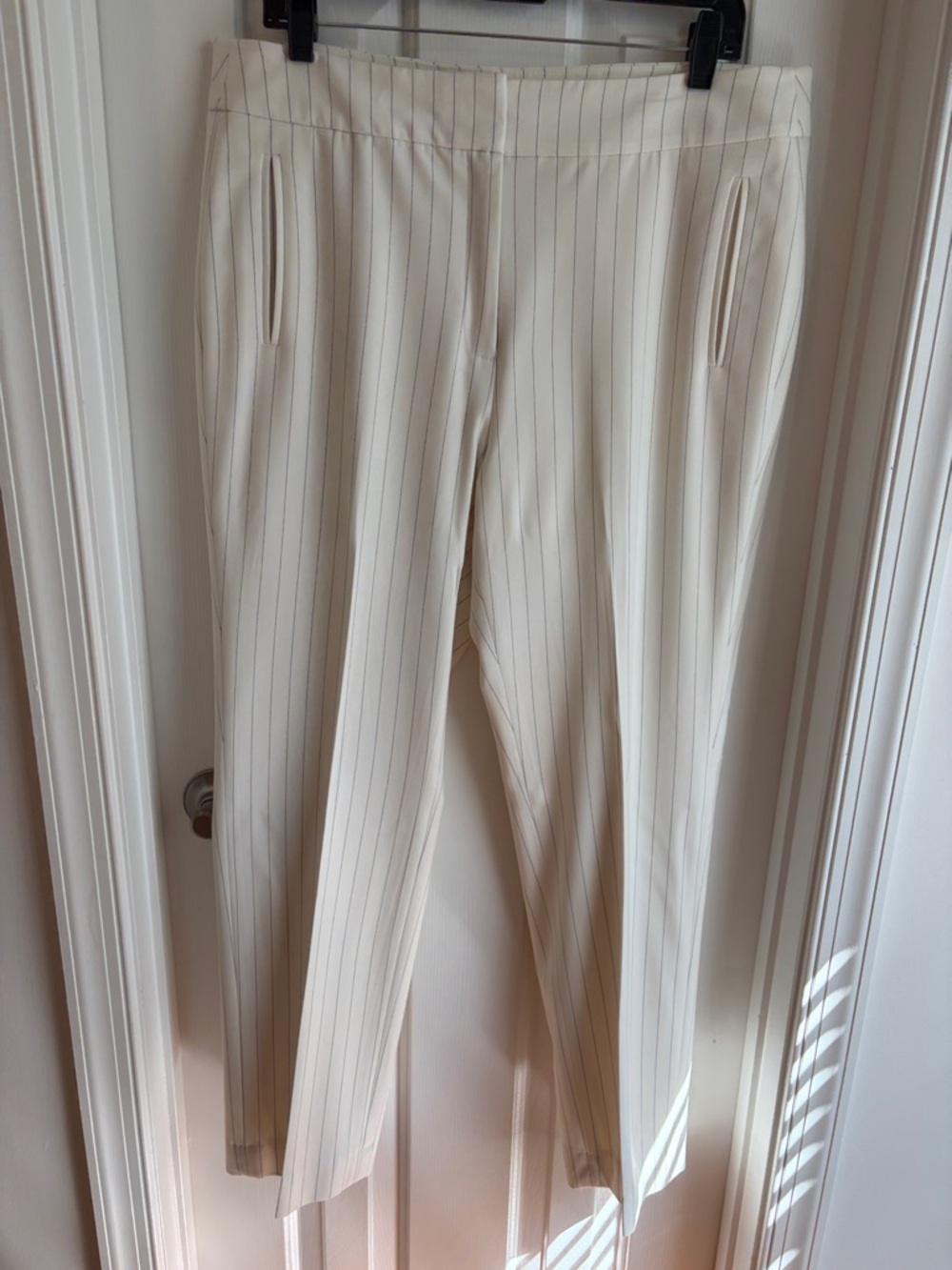 Bar III Cream Pinstripe Dress Pants